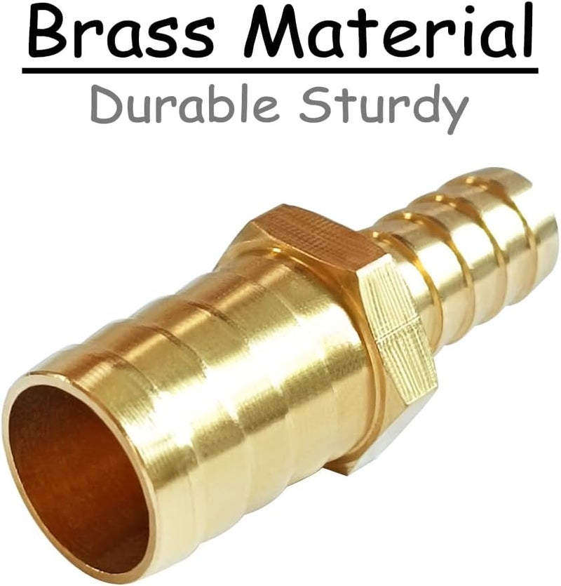 Uenede 4PCS Brass 5/32" to 1/4" OD Barb Reducer Barbed Hose Fittings Hex Reducing Splicer Mender Fitting for Water/Oil/Gas - Image 4